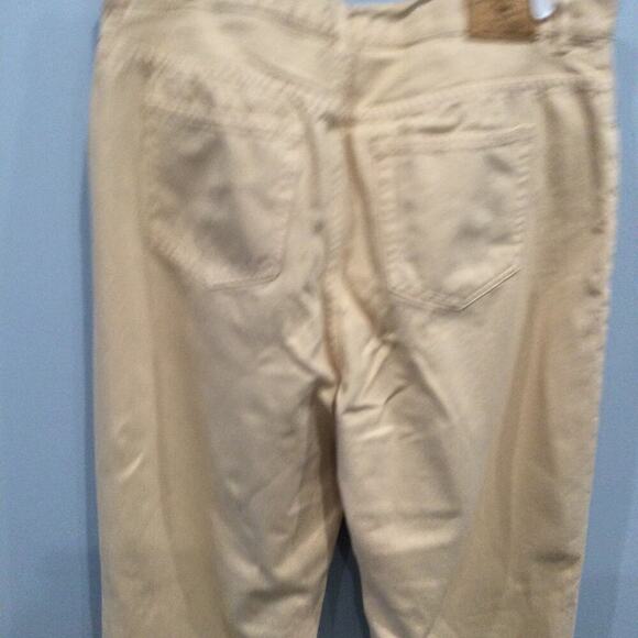 Ralph Lauren Womens Beige Denim Jeans Plus Size 14W 14 Embroidered Khaki Boho - Picture 9 of 10